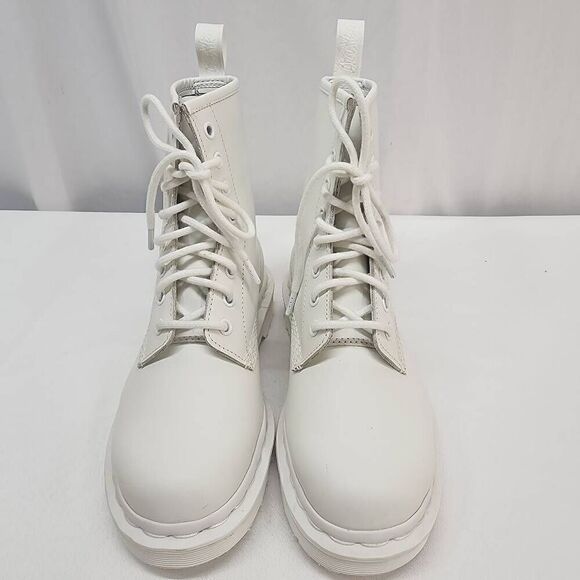 Dr. Martens Doc's Size 5 1460 Mono Smooth Leather Lace Up Boots White B - Picture 3 of 9